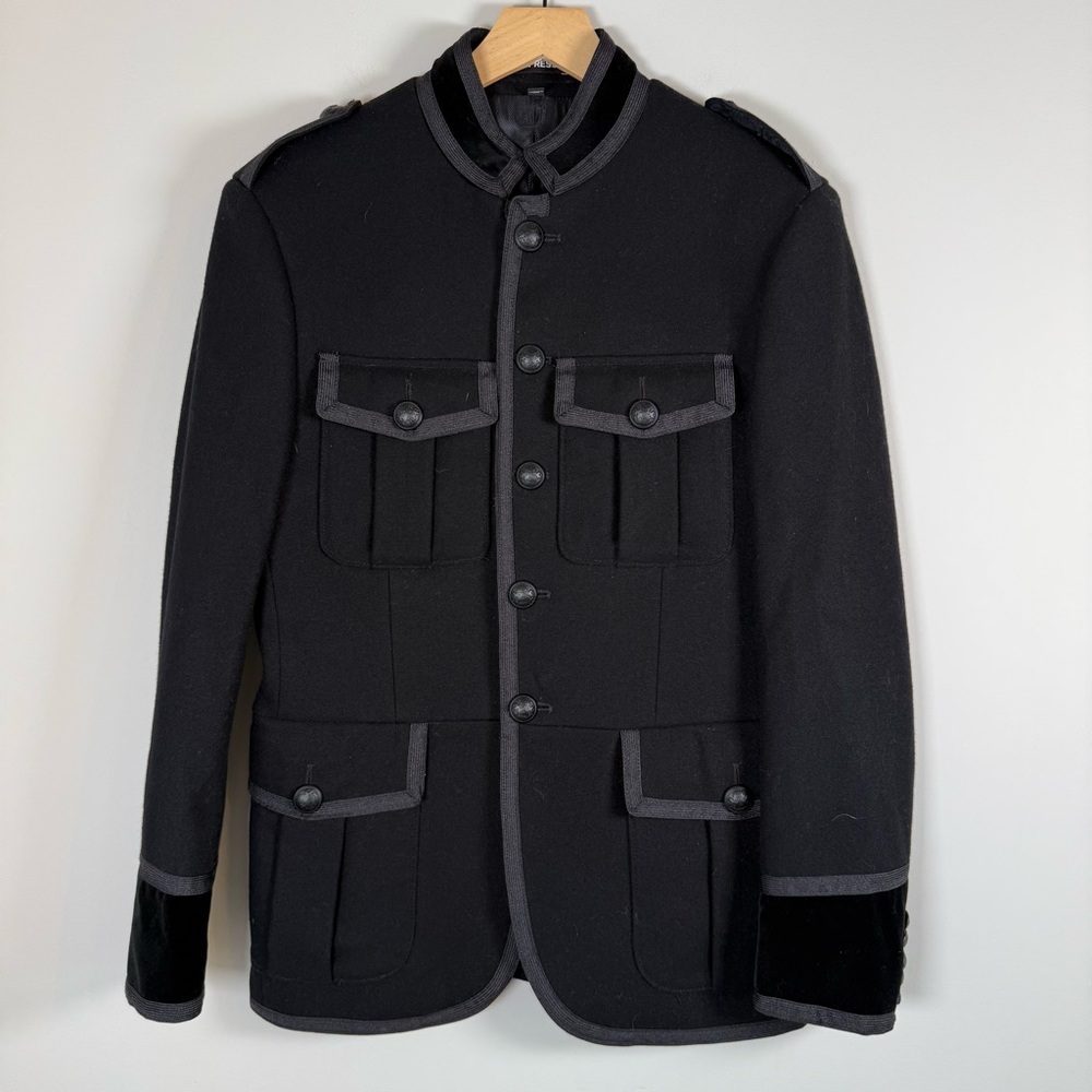 Express Men's Slim Fit Wool Blend Utility Military Button Up Down Coat Jacket 36